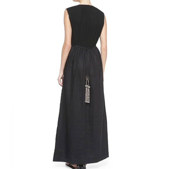 Calypso St. Barth Voleta Beaded Voile Linen Maxi Dress - Picture 3 of 8